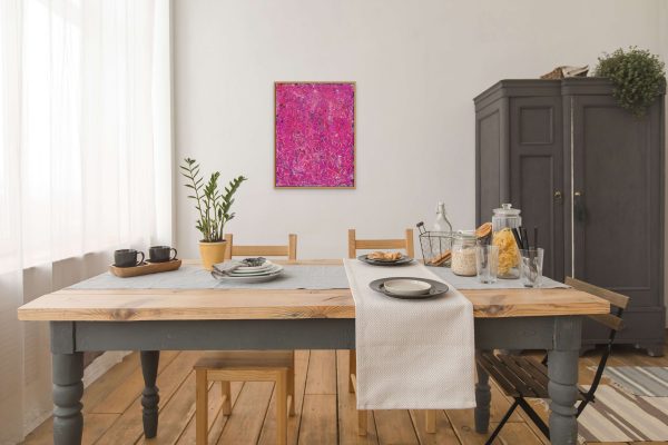 Glimmer Pink Panel in dining room