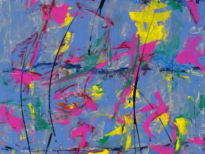 Topography, Pacific Blue Painting close up