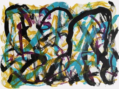 Teal + Black Abstract