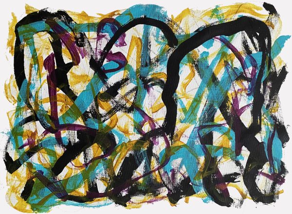 Teal + Black Abstract