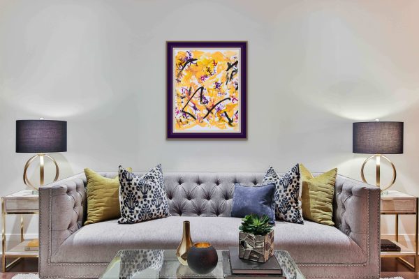 ariel view yellow above lavender couch